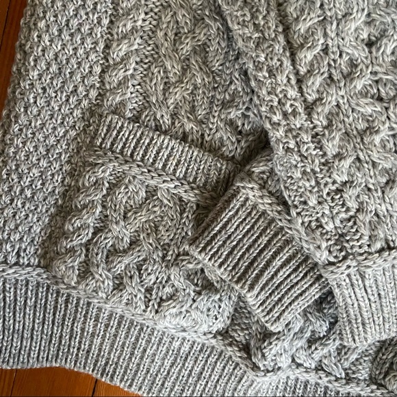 Aran Crafts Cable Crew Neck Sweater with Pockets - Picture 4 of 5